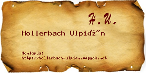 Hollerbach Ulpián névjegykártya